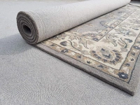 Handmade Traditional Design Woollen Carpets For Living Room - Grey, 5x8