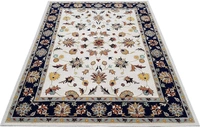Handmade Traditional Design Woollen Carpets For Living Room - White, 5x8