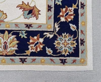 Handmade Traditional Design Woollen Carpets For Living Room - White, 5x8