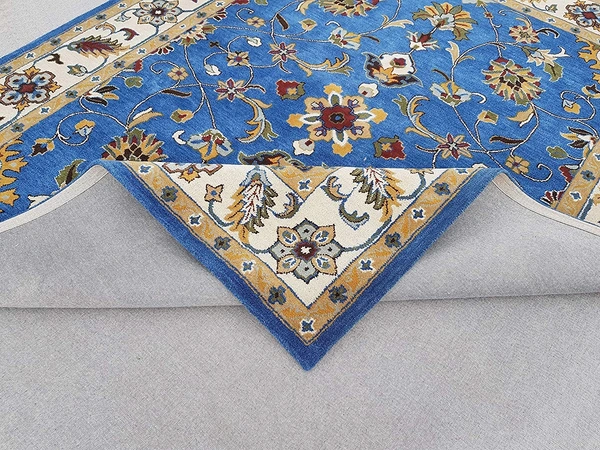 Handmade Traditional Design Woollen Carpets For Living Room - Electric Violet, 5x8