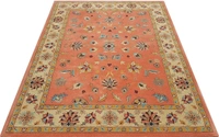 Handmade Traditional Design Woollen Carpets For Living Room - rust, 5x8