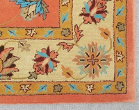 Handmade Traditional Design Woollen Carpets For Living Room - rust, 5x8