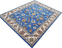 Handmade Traditional Design Woollen Carpets For Living Room - Royal Blue, 5x8