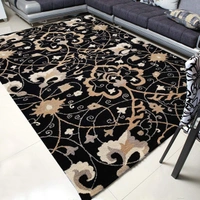 Handmade Traditional Design Woollen Carpets For Living Room - Black, 5x8