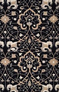 Handmade Traditional Design Woollen Carpets For Living Room - Black, 5x8