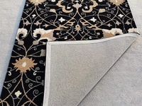 Handmade Traditional Design Woollen Carpets For Living Room - Black, 5x8