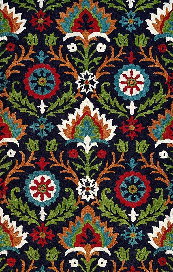 Handmade Traditional Design Woollen Carpets For Living Room - multi color are available, 5x8