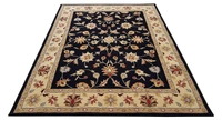 Handmade Traditional Design Woollen Carpets For Living Room - Black, 5x8