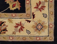 Handmade Traditional Design Woollen Carpets For Living Room - Black, 5x8