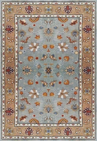 Handmade Traditional Design Woollen Carpets For Living Room - 5x8, grey