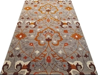 Handmade Traditional Design Woollen Carpets For Living Room - grey, 5x8