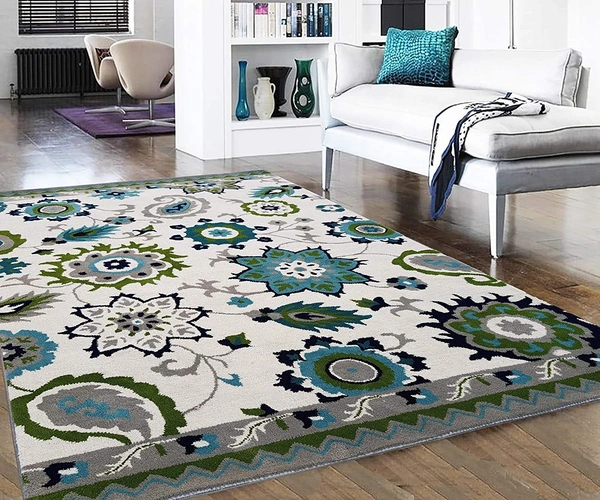 Handmade Traditional Design Woollen Carpets For Living Room - Off White, 5x8