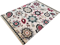 Handmade Traditional Design Woollen Carpets For Living Room - White, 5x8
