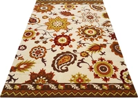 Handmade Traditional Design Woollen Carpets For Living Room - beige, 5x8