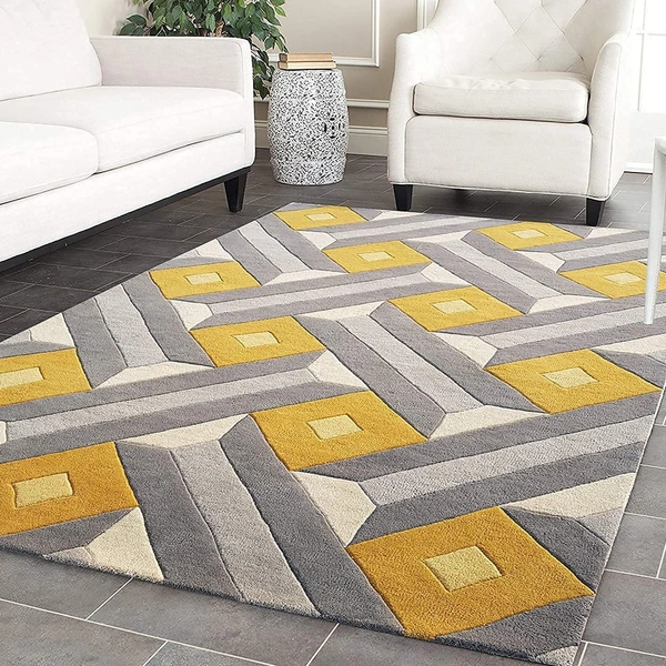 Handmade Modern Design Woollen Carpets For Living Room - multi, 5x8