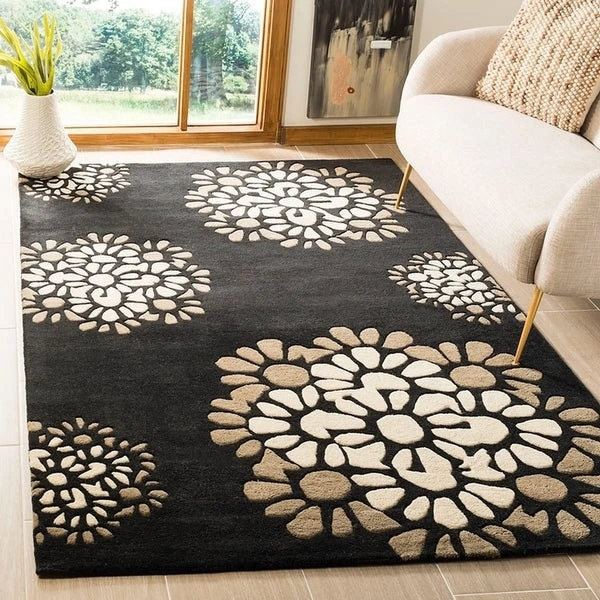 Handmade Modern Design Woollen Carpets For Living Room - Morocco Brown, 5x8