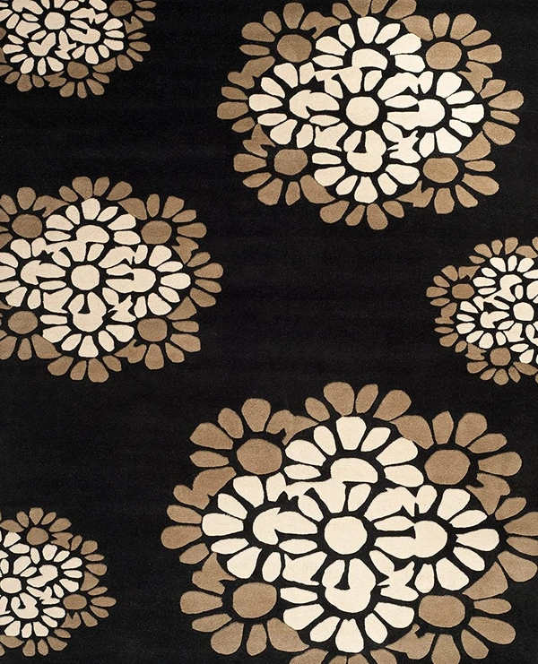 Handmade Modern Design Woollen Carpets For Living Room - Morocco Brown, 5x8