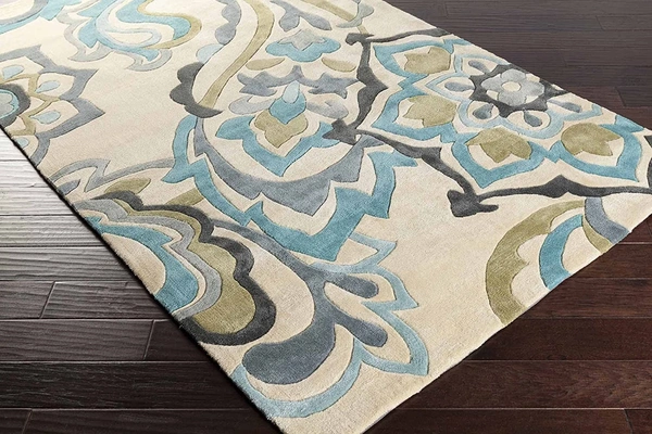 Handmade Modern Design Woollen Carpets For Living Room - ivory, 5x8