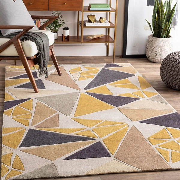 Handmade Modern Design Woollen Carpets For Living Room - multi, 5x8