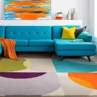 Handmade Modern Design Woollen Carpets For Living Room - multi, 5x8