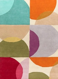 Handmade Modern Design Woollen Carpets For Living Room - multi, 5x8