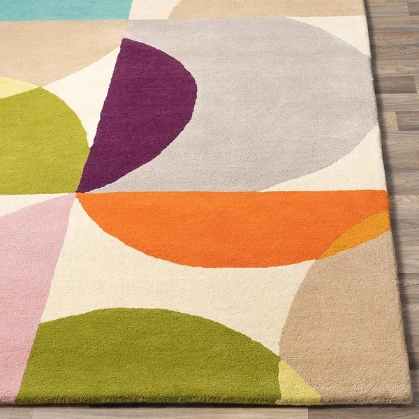 Handmade Modern Design Woollen Carpets For Living Room - multi, 5x8