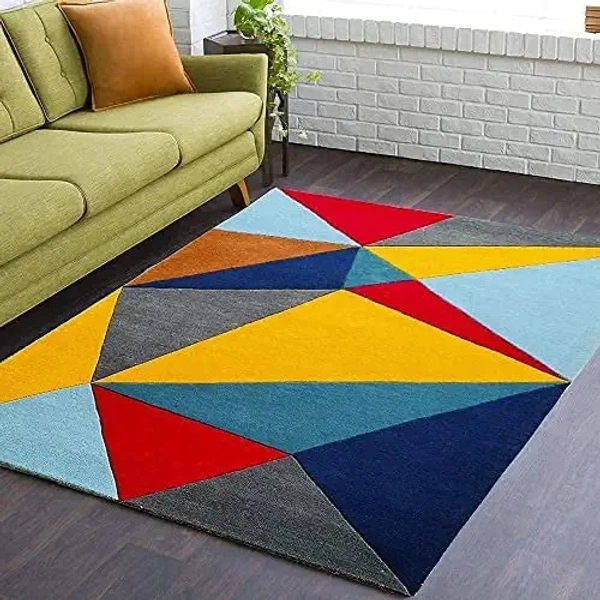 Handmade Modern Design Woollen Carpets For Living Room - multi, 5x8