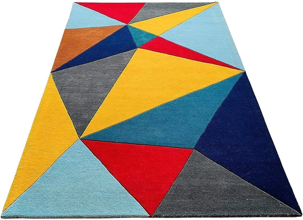 Handmade Modern Design Woollen Carpets For Living Room - multi, 5x8