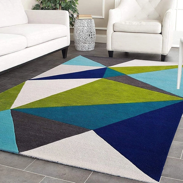 Handmade Modern Design Woollen Carpets For Living Room - multi