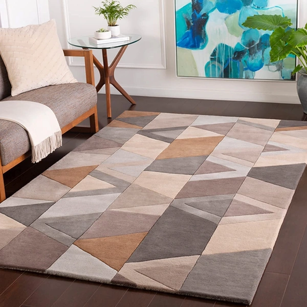 Handmade Modern Design Woollen Carpets For Living Room - multi, 5x8