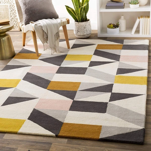 Handmade Modern Design Woollen Carpets For Living Room - multi, 5x8