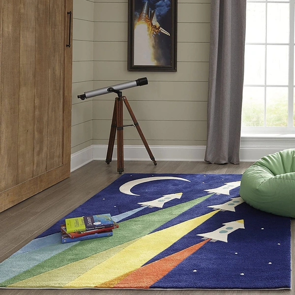 Handmade Modern Design Woollen Carpets For Living Room - Ultramarine, 5x8