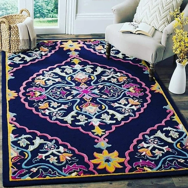 Handmade Modern Design Woollen Carpets For Living Room - multi, 5x8