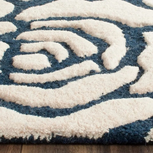 Handmade Modern Design Woollen Carpets For Living Room - Electric Violet, 5x8