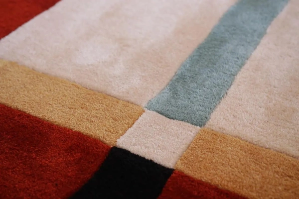 Handmade Modern Design Woollen Carpets For Living Room - multi, 5x8