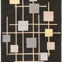 Handmade Modern Design Woollen Carpets For Living Room - brown, 5x8
