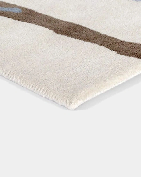 Handmade Modern Design Woollen Carpets For Living Room - White, 5x8