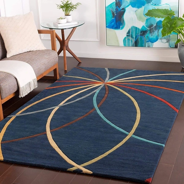 Handmade Modern Design Woollen Carpets For Living Room - multi, 5x8