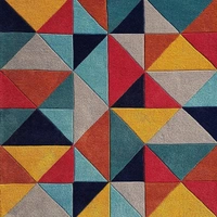 Handmade Modern Design Woollen Carpets For Living Room - multi, 5x8