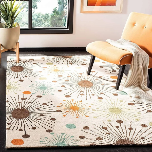 Handmade Modern Design Woollen Carpets For Living Room - beige, 5x8
