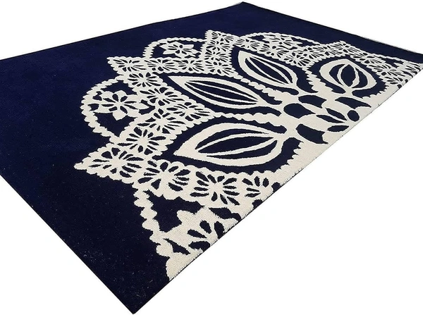 Handmade Modern Design Woollen Carpets For Living Room - Black, 5x8
