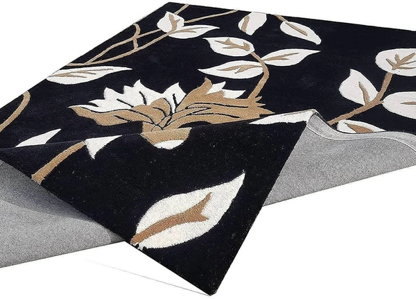 Handmade Modern Design Woollen Carpets For Living Room - Black, 5x8