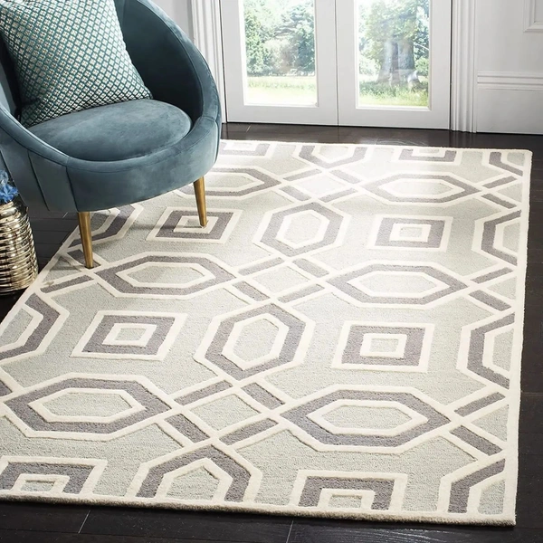 Handmade Modern Design Woollen Carpets For Living Room - beige, 5x8