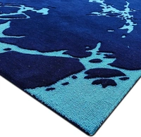 Handmade Modern Design Woollen Carpets For Living Room - Dark Blue, 5x8