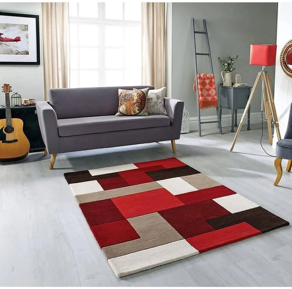 Handmade Modern Design Woollen Carpets For Living Room - multi, 5x8