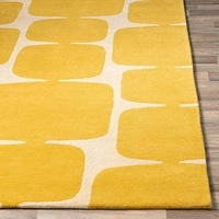 Handmade Modern Design Woollen Carpets For Living Room - yellow, 5x8