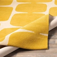 Handmade Modern Design Woollen Carpets For Living Room - yellow, 5x8