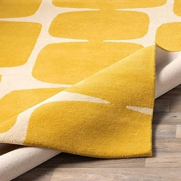 Handmade Modern Design Woollen Carpets For Living Room - yellow, 5x8