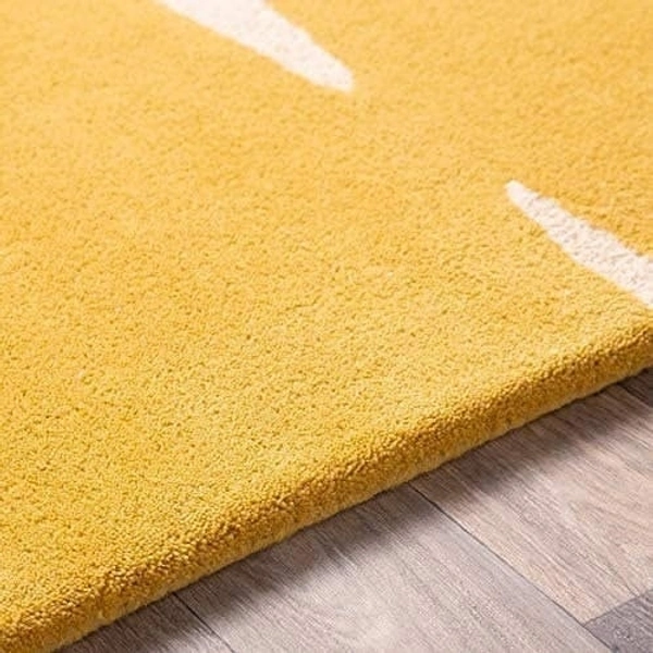 Handmade Modern Design Woollen Carpets For Living Room - yellow, 5x8