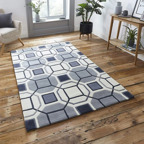Handmade Modern Design Woollen Carpets For Living Room - multi, 5x8